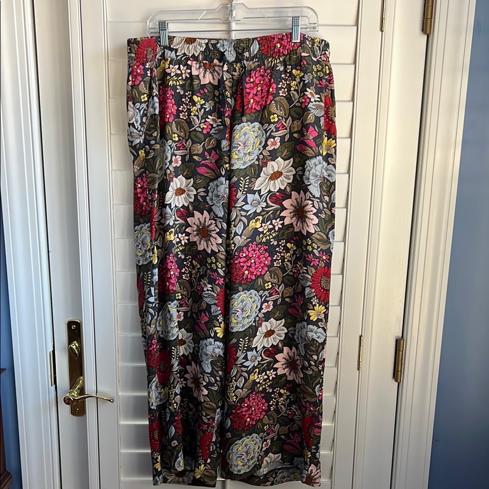 LOFT Floral Patterned Palazzo Patterns, Size L